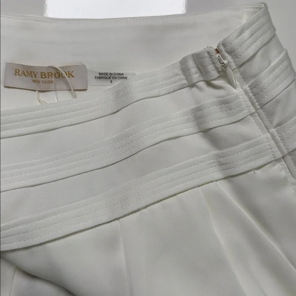 Ramy Brook Ivory High Waist Satin Women's Shorts